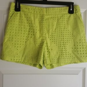 Trina Turk eyelet neon green shorts sz 8